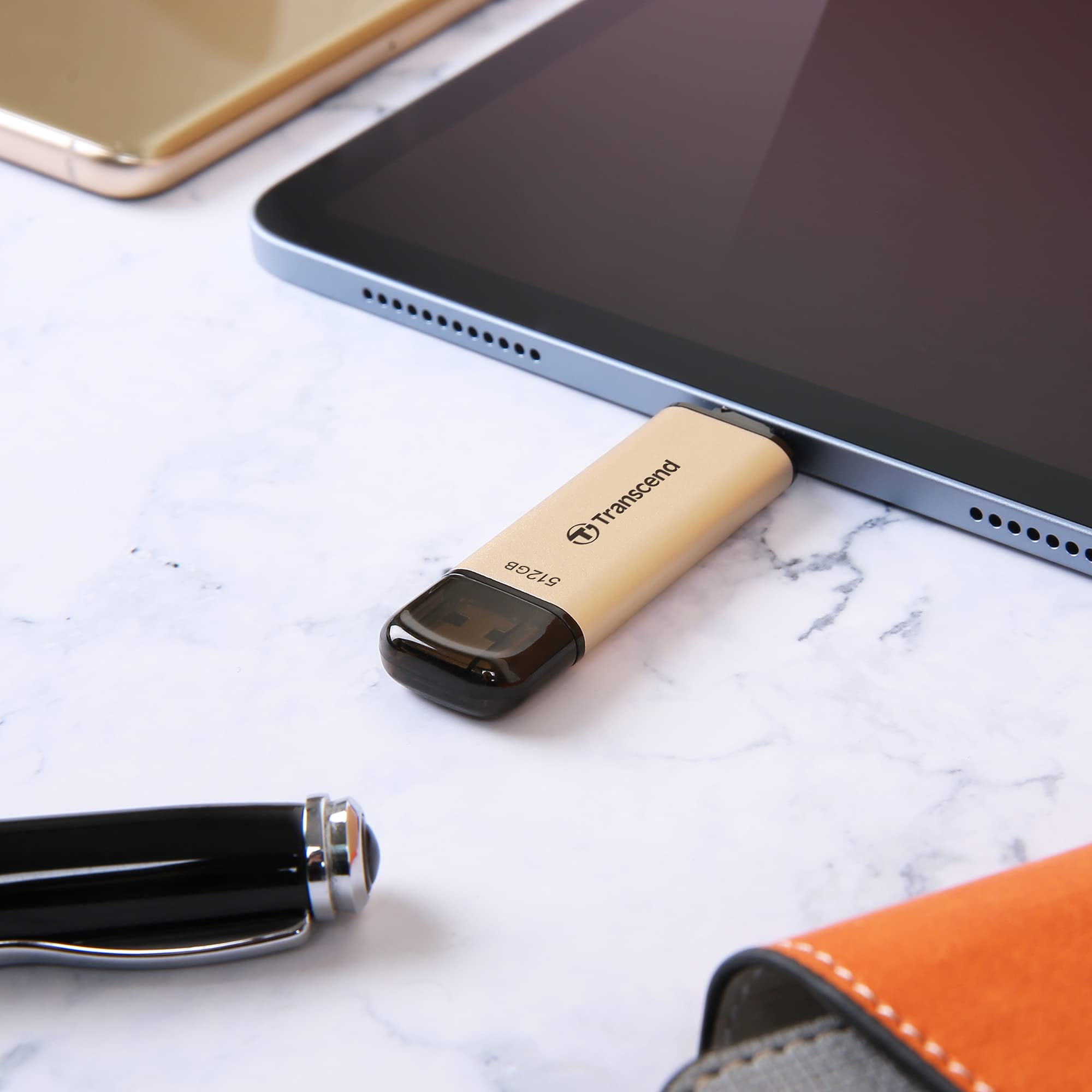 Transcend 128Gb Jetflash 930C Usb 3.2 Gen 1 Flash Drive Ts128Gjf930C, Golden Hue