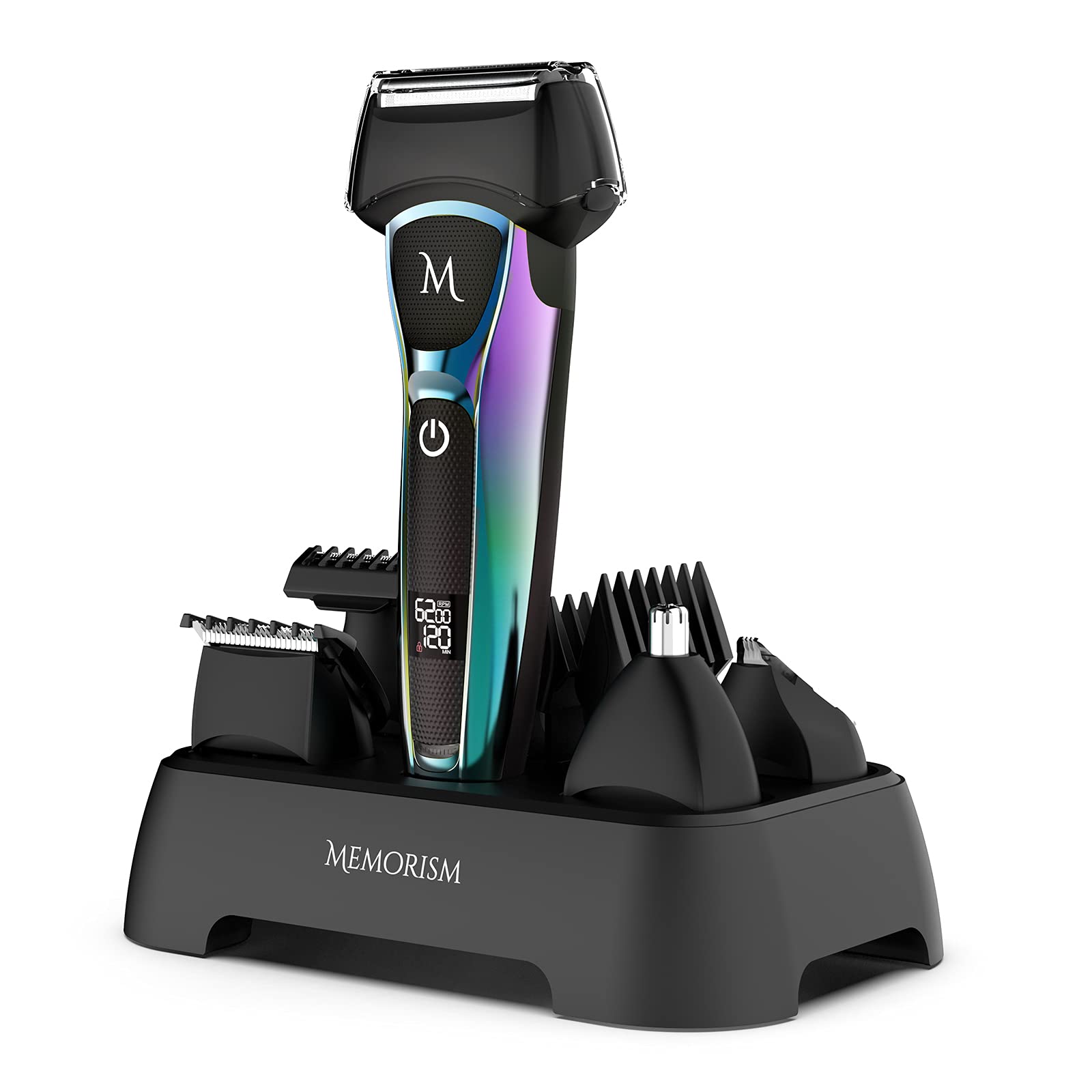 Memorism Multifunction Mens Grooming Kit  Foil Shaver 4Attachment Body Hair, Nose, Beard Trimmer With Adjustable Guard Heights