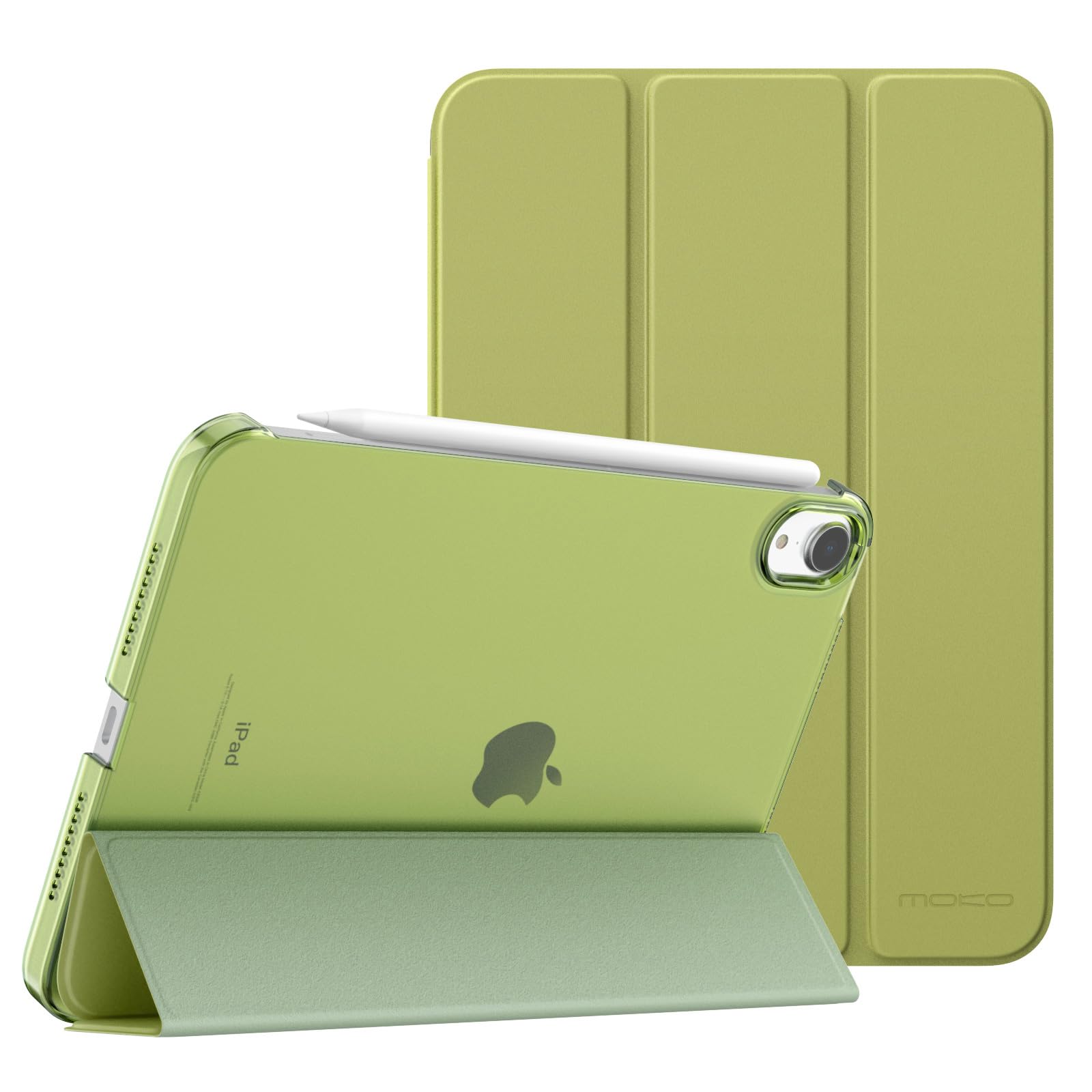 MoKo For iPad Mini 7 (A17 Pro) Case 2024,iPad Mini 6 Case 2021,8.3 inch iPad Mini 7th/6th Generation Case,Slim Lightweight Hard Back Shell Stand Cover for iPad Mini 2024 with Touch ID, Wild Fern Green