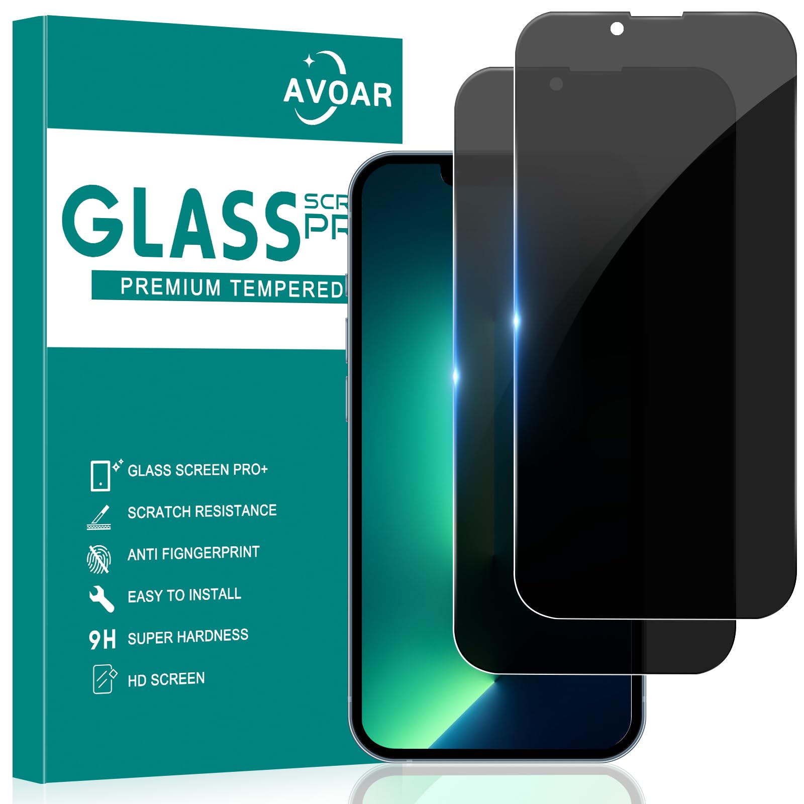 Avoar 2 Pack Privacy Screen Protector For Iphone 14 Plus/13 Pro Max, Privacy Screen Iphone 13 Pro Max 6.7 Inch Tempered Full Scr