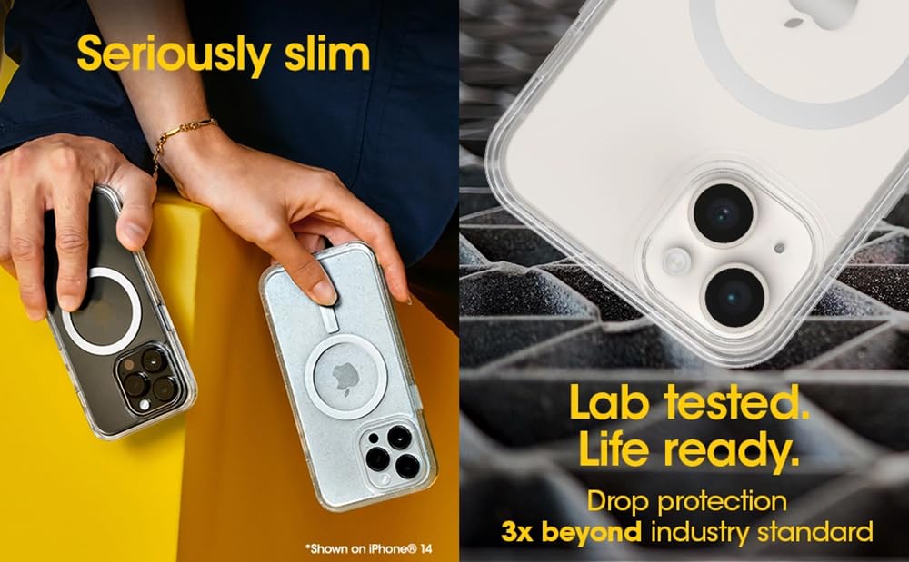 Otterbox Iphone 15, Iphone 14, And Iphone 13 (Only) Symmetry Series+ Case   Clear, Snaps To Magsafe, Ultra Sleek, Raised Edges P