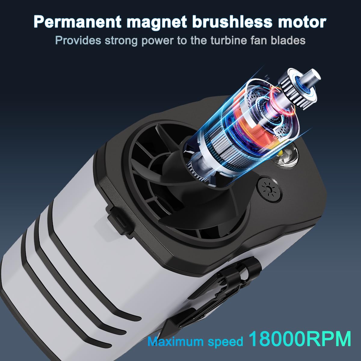 Wafting Portable Waist Fan - High-Speed Belt Fan, 10-Speed Adjustable, 10000Mah Rechargeable, Led Display Shirt Air Conditioner