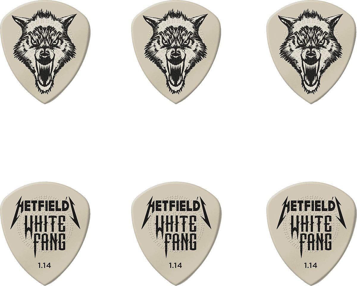 Jim Dunlop Hetfield'S White Fang Custom 1.14Mm Flow Guitar Pick Tin (Ph122T114)