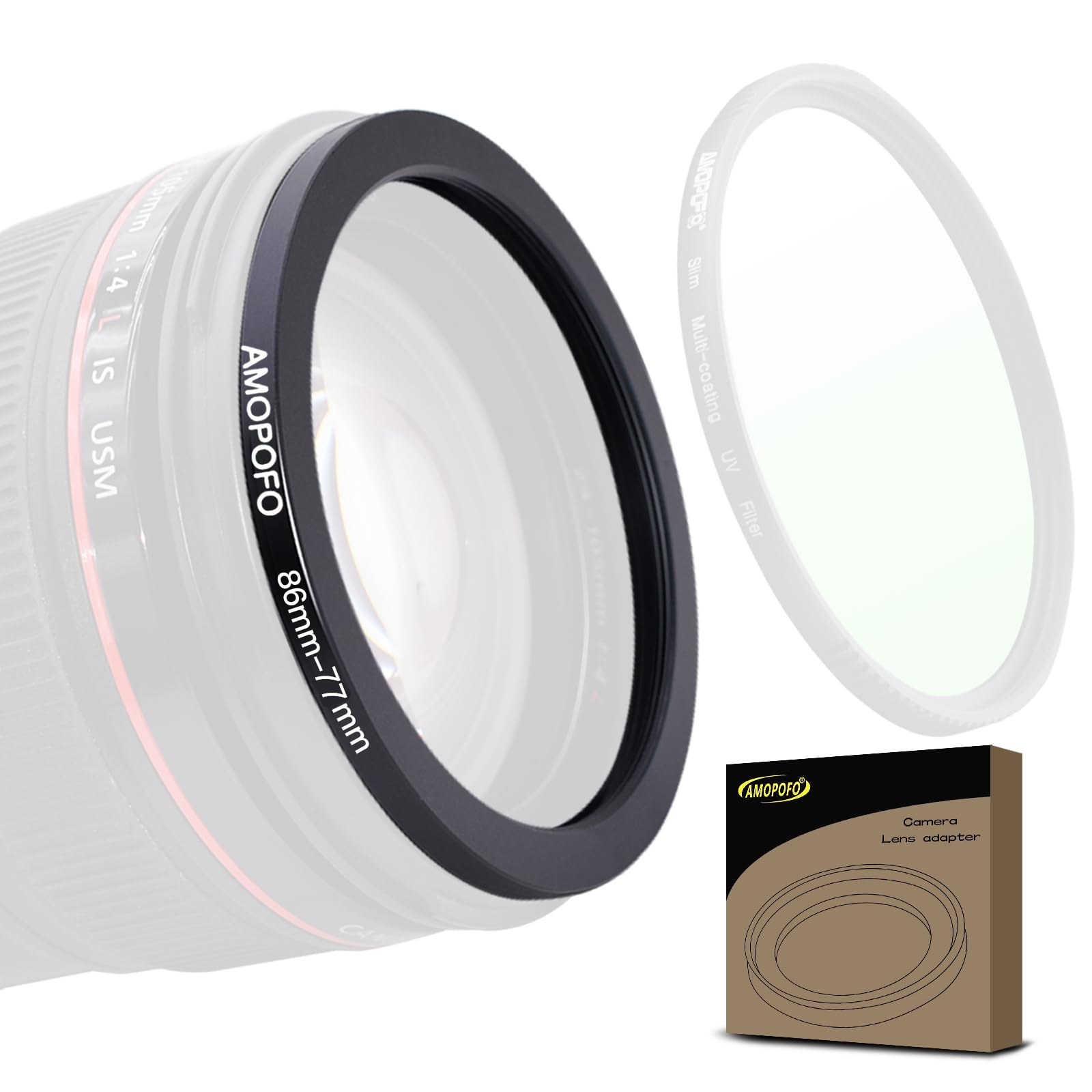 86Mm Lens To 77Mm Camera Filter Ring,86Mm To 77Mm Step Down Ring Filter Adapter For 77Mm Uv,Nd,Cpl,Metal Step Down Ring