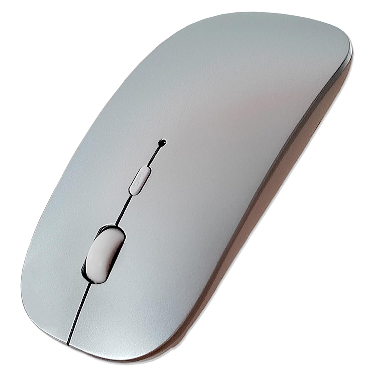 Sungi Bluetooth Mouse For Laptop/Tablet/Iphone/Android Pc,Rechargable Quiet Slim Mice Compatible With Windows/Linux,Silver(Not F