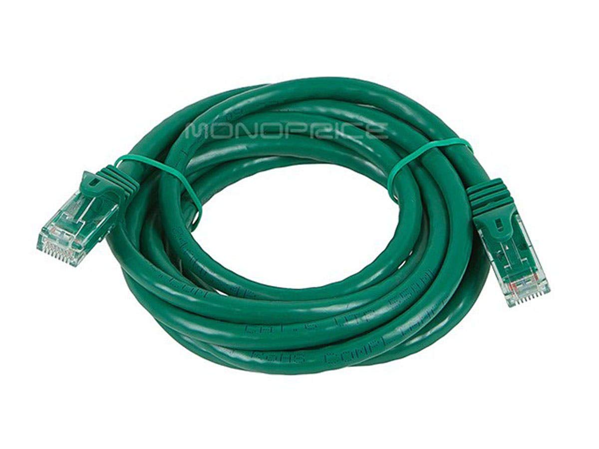 Monoprice Cat6 7Ft Green Patch Cable Utp 24Awg 550Mhz Pure Bare Copper Snagless Rj45 Flexboot Series Ethernet Cable