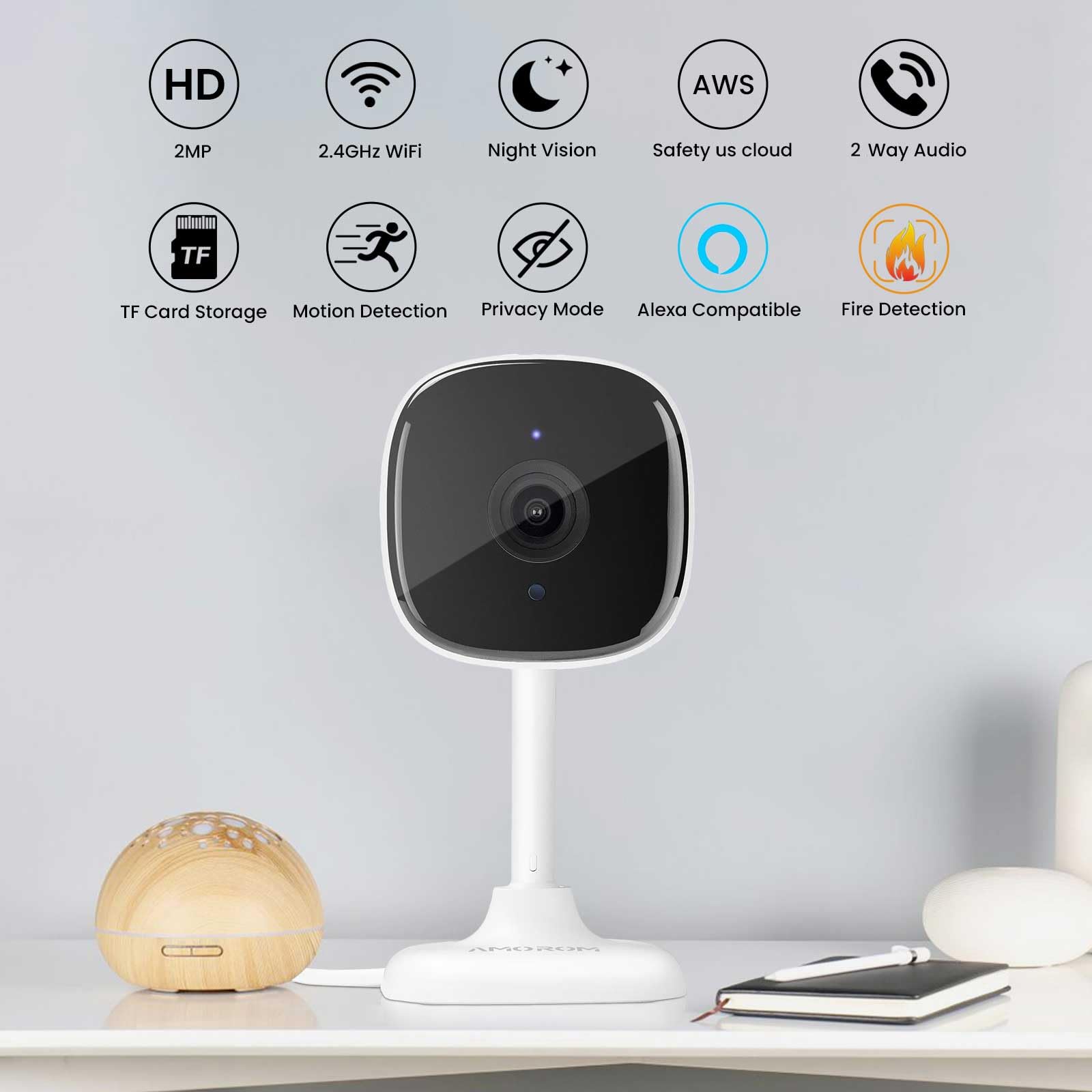 Wifi Home Security Camera For Baby Monitor,4 Pcs Indoor Room Camera With Non Stop Recording, Privacy Mode,2 Way Talk,Night Visio