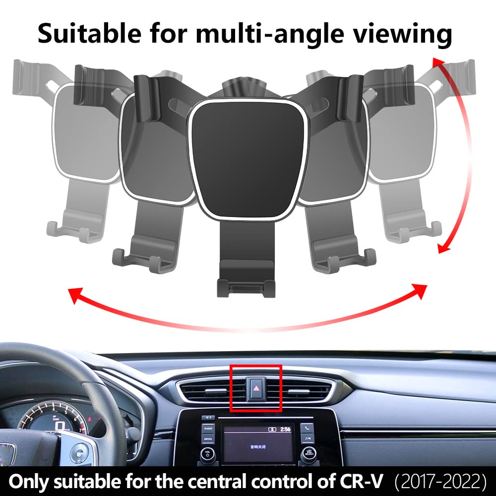 Lunqin Car Phone Holder For 2017-2022 Honda Cr-V Crv Suv Auto Accessories Navigation Bracket Interior Decoration Mobile Cell Pho