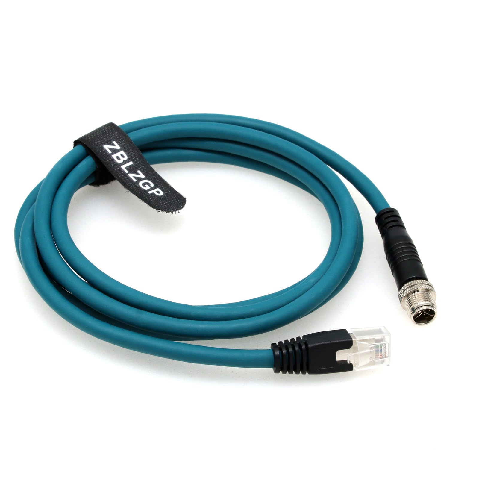 Zblzgp M12 Cat7E Ethernet Shielded Cable 8 Position X Code Male To Rj45 Gigabit Shielded Flexible For Cognex Industrial Camera C