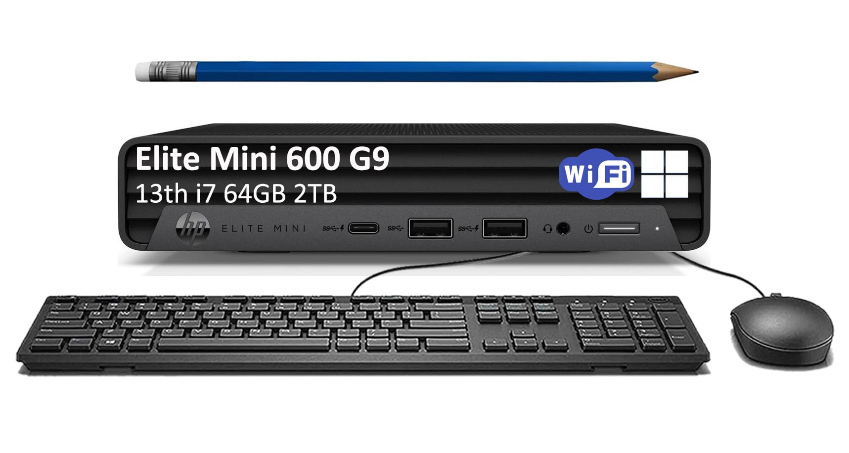 Hp Elite 600 G9 Mini Pc (Intel 16-Core I7-13700T, 64Gb Ddr5 Ram, 2Tb Pcle Ssd) Mff Business Desktop Computer, Type-C, Ist Keyboa