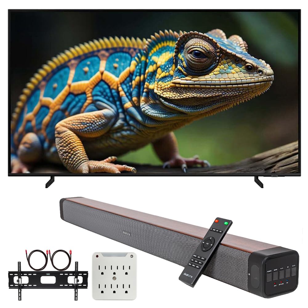Samsung Qn43Q60D 43 Inch Qled 4K Smart Tv (2024) Bundle With Premium Deco Gear 60W 2.0 Ch Soundbar + Deco Mount 37'' 100'' Tv Wa