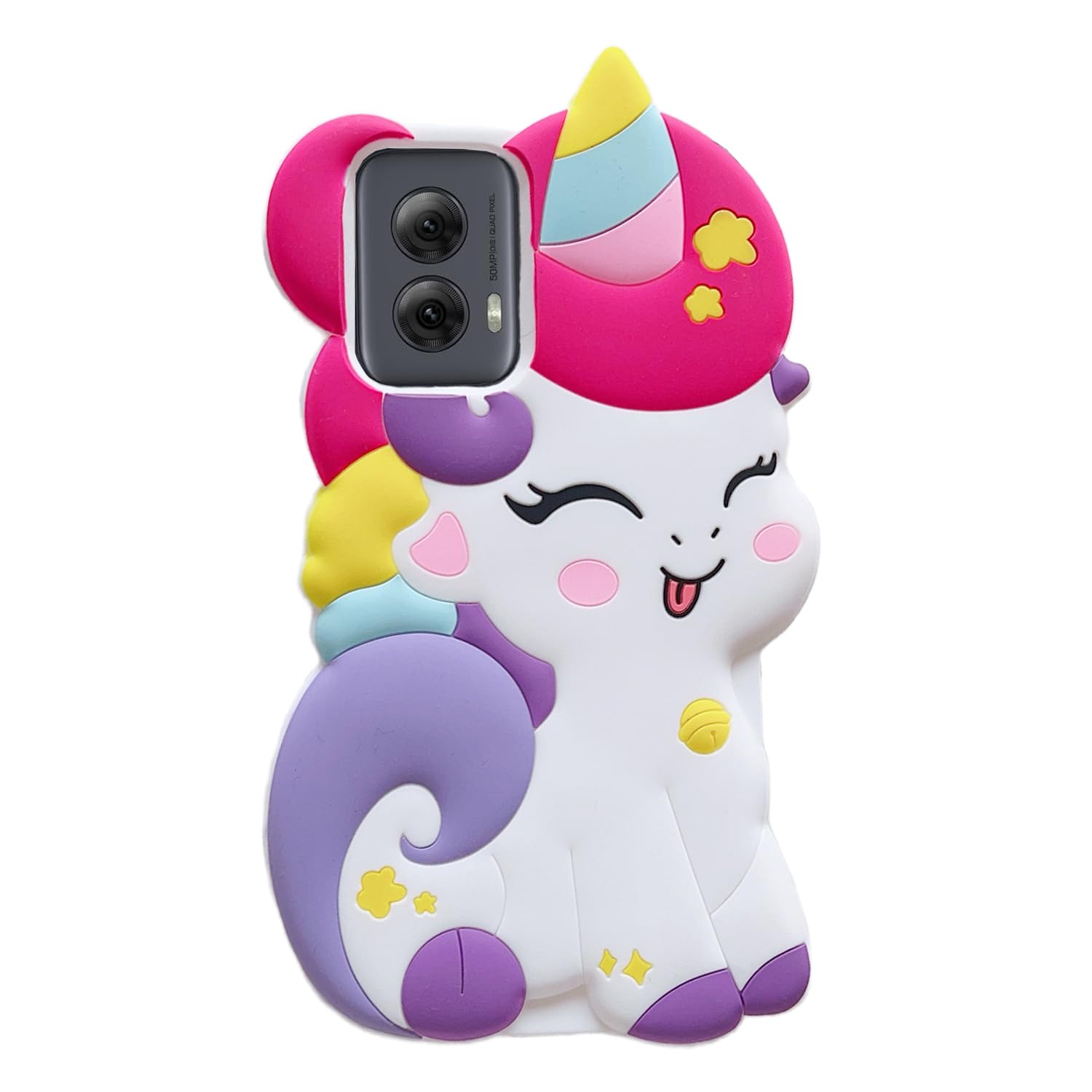 Wifantien 3D Cute Unicorn Soft Case For Moto G Power 5G 2024,Cartoon Kawaii Fashion Character Unicorn Horse Kids Girls Women Sof