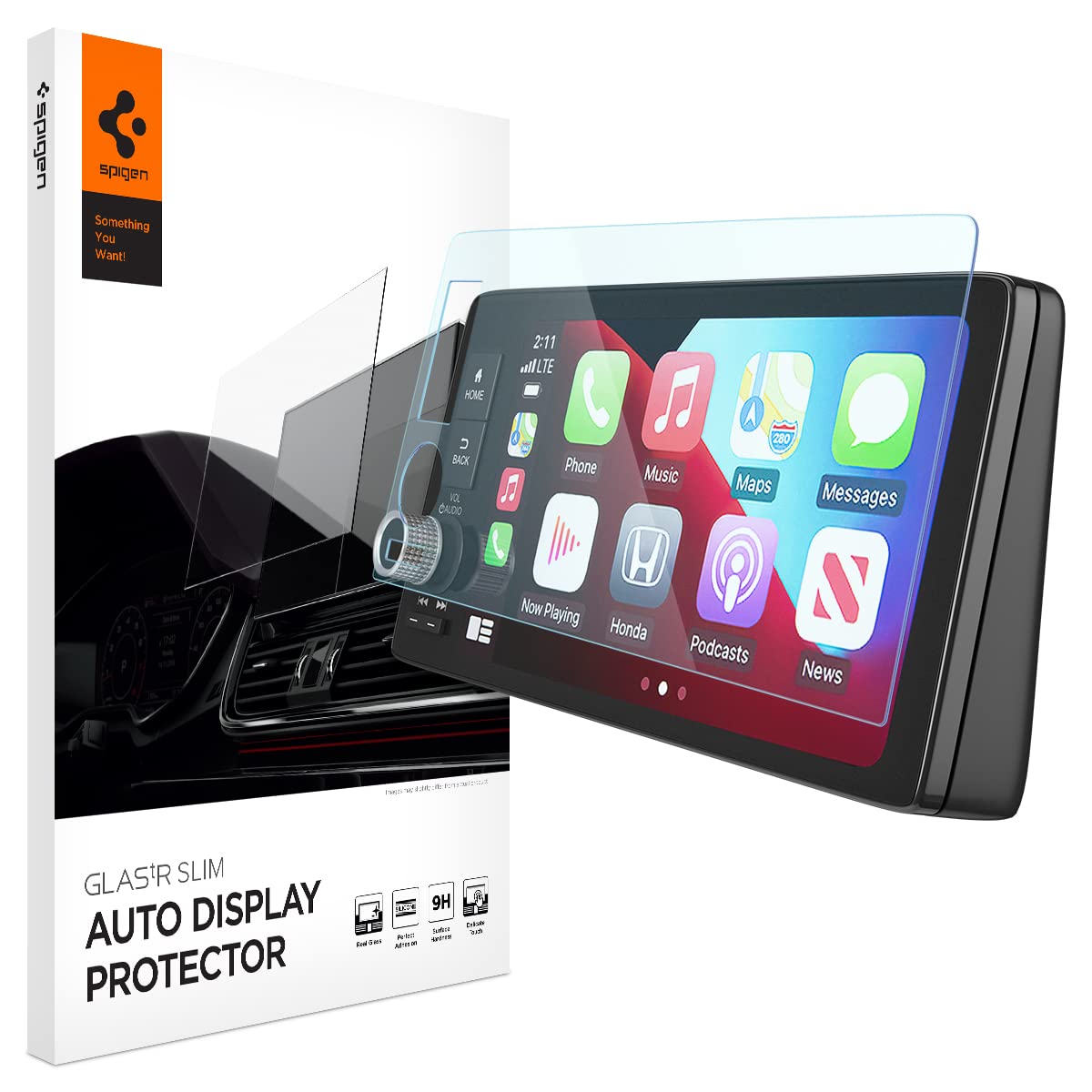 Spigen Tempered Glass Screen Protector [Glastr Slim] Designed For Honda Civic (2025 2022), Honda Cr V (2025 2023), Honda Hr V (2025 2022) 9 Inch Dashboard Touchscreen   Matte/Anti Finger Print