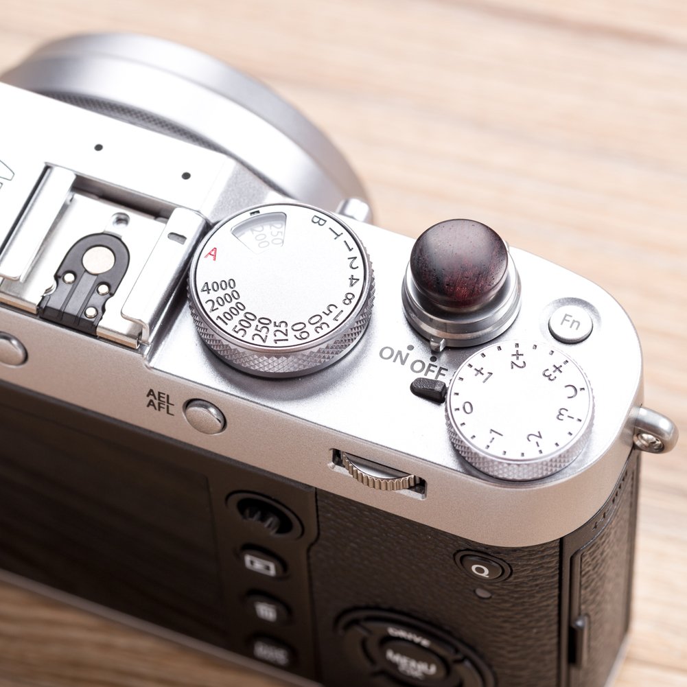 Vko Wood Soft Shutter Release Button,Delicate Camera Shutter Button 12Mm Convex Surface Purple Black 1 Pcs (Wood Grain Random)