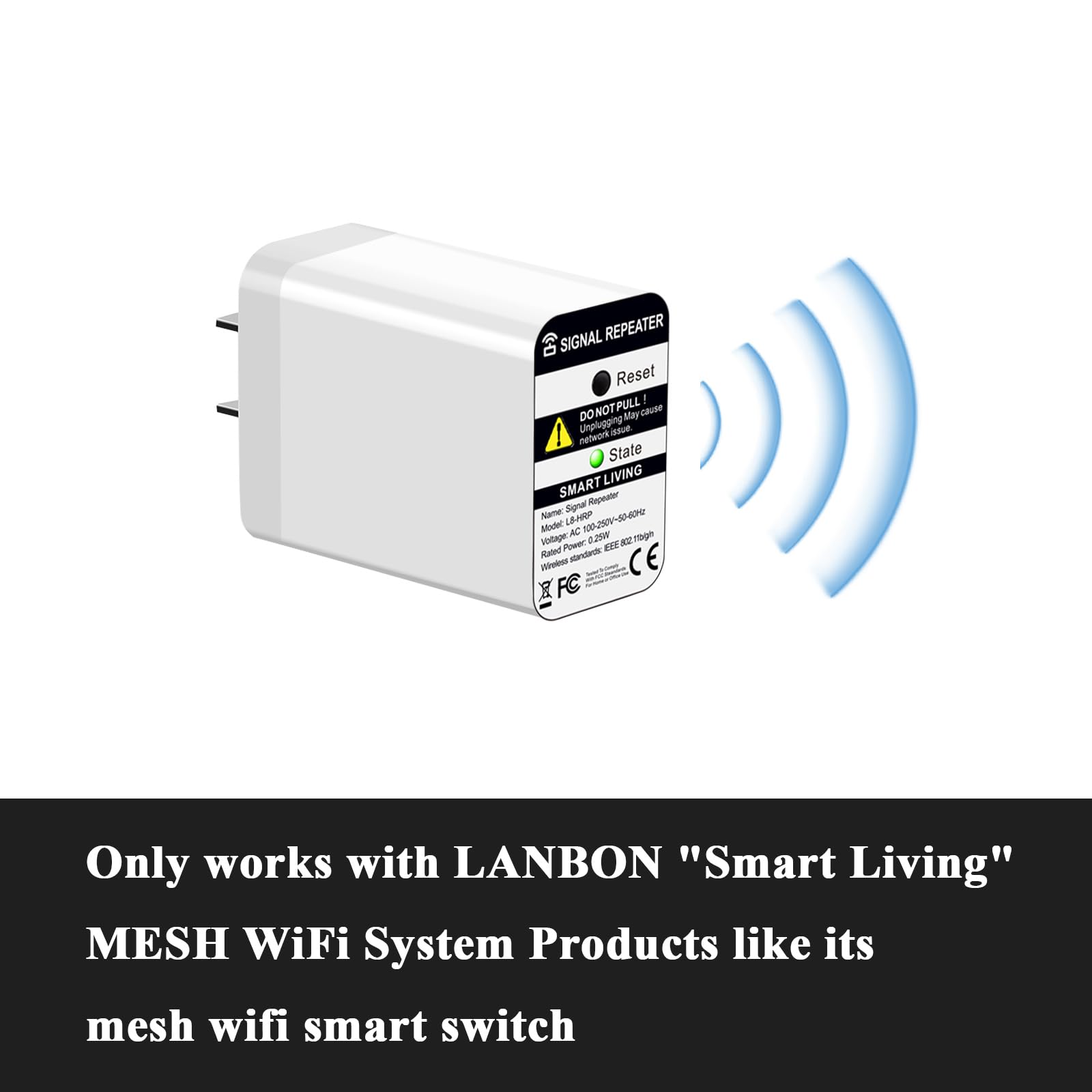 Lanbon L8 Hrp Mesh Wifi Extender Only For Smart Living L8 Series Smart Switch, 2.4Ghz Wifi Repeater 10M Signal Booster No Lag &
