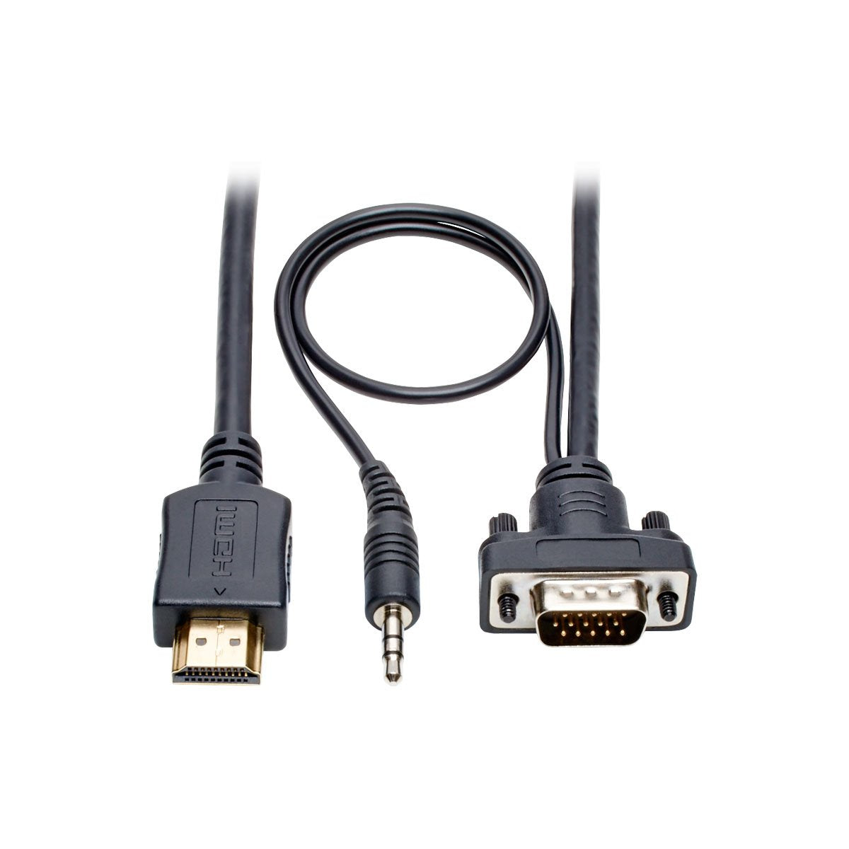 Tripp Lite Hdmi To Vga + Audio Adapter Converter Cable Active Low Profile Hd15 + 3.5Mm M/M 1080P @ 60Hz 15Ft 15' (P566 015 Vga A