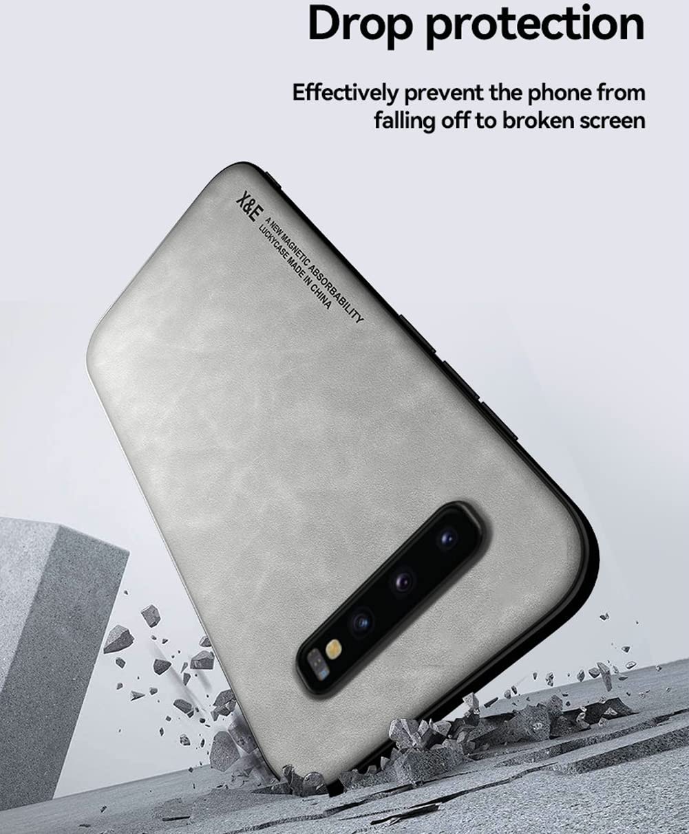 Kepuch Silklike Case For Samsung Galaxy S10   Cover Bumper Built In Metal Plate For Samsung Galaxy S10   Gray