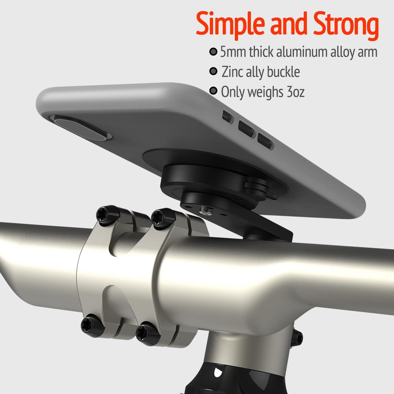 Sincetop Bike Phone Mount, Mountain Bicycle Stem Phone Holder - Quick Attach/Release Aluminum Handlebar Phone Mount, Mtb Road Bi