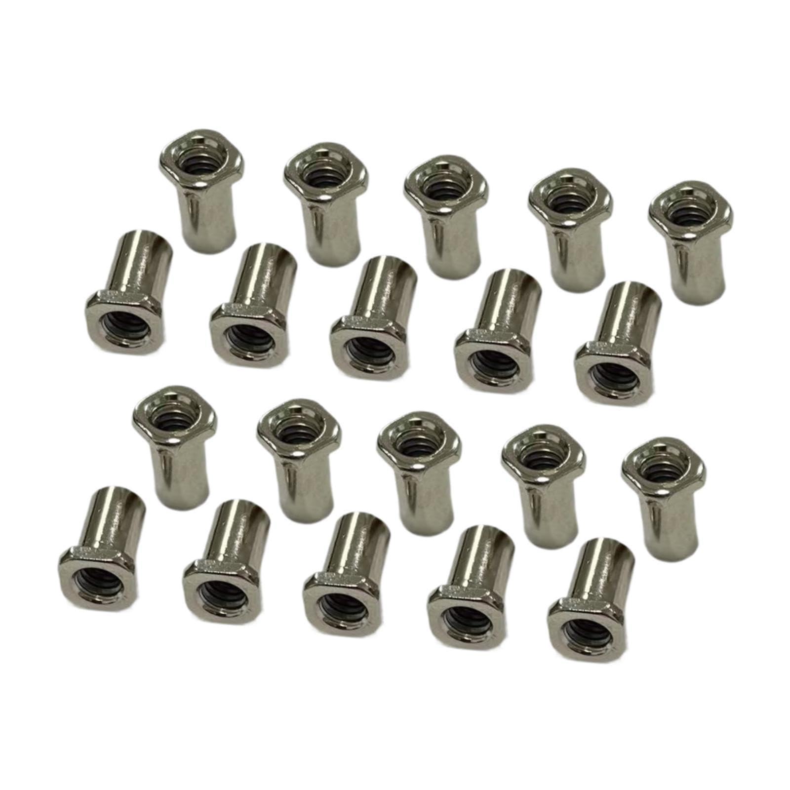 Bnf 20 Pieces Drum Mounting Screws Nut Easy To Use Study Practical Accessory Square