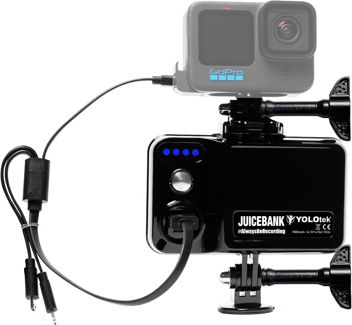 Yolotek Fence Mount + Juicebank Bundle: Baseball Fence Mount & Softball Too, 7800Mah Battery Pack For Gopro Fence Mount Gopro He