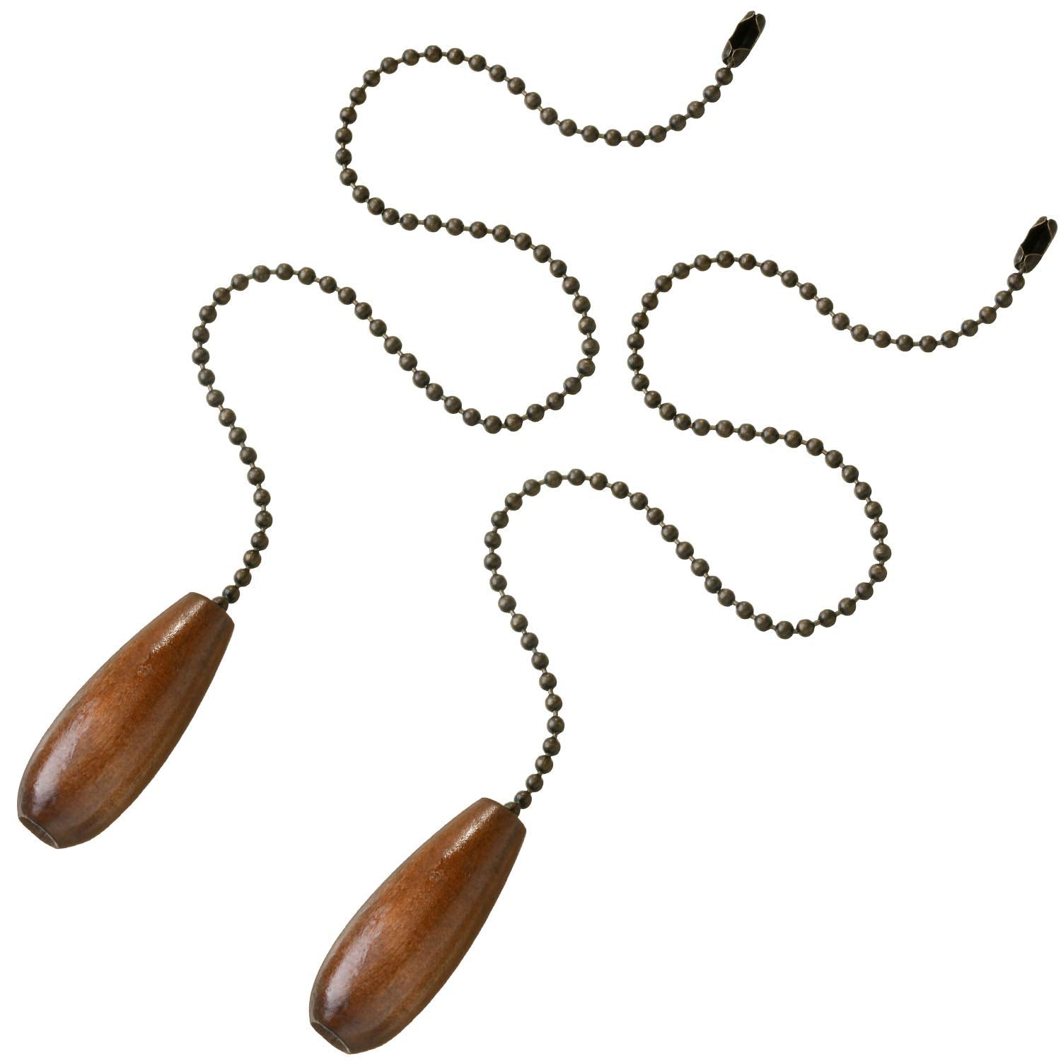 4 Pieces Ceiling Fan Chain Pulls Extender Wooden Pull Chain Extension Ornaments For Ceiling Light Lamp Fan(Walnut Color)