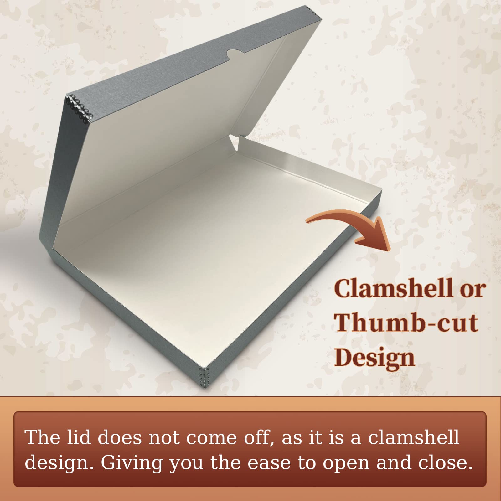 Golden State Art, Archival Folio Storage Box 13X19, Clamshell Design With Metal Edge, Preserve And Store Photos Documents Cards Prints Arts And Crafts Diy, Gray