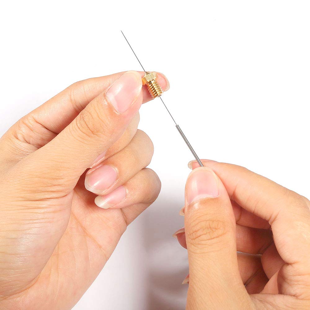 3D Printer M6 Nozzles With Cleaning Needles Kit, V6 V5 Brass Exruder Nozzle Print Head 1.75Mm Filament For E3D Makerbot, Assorte