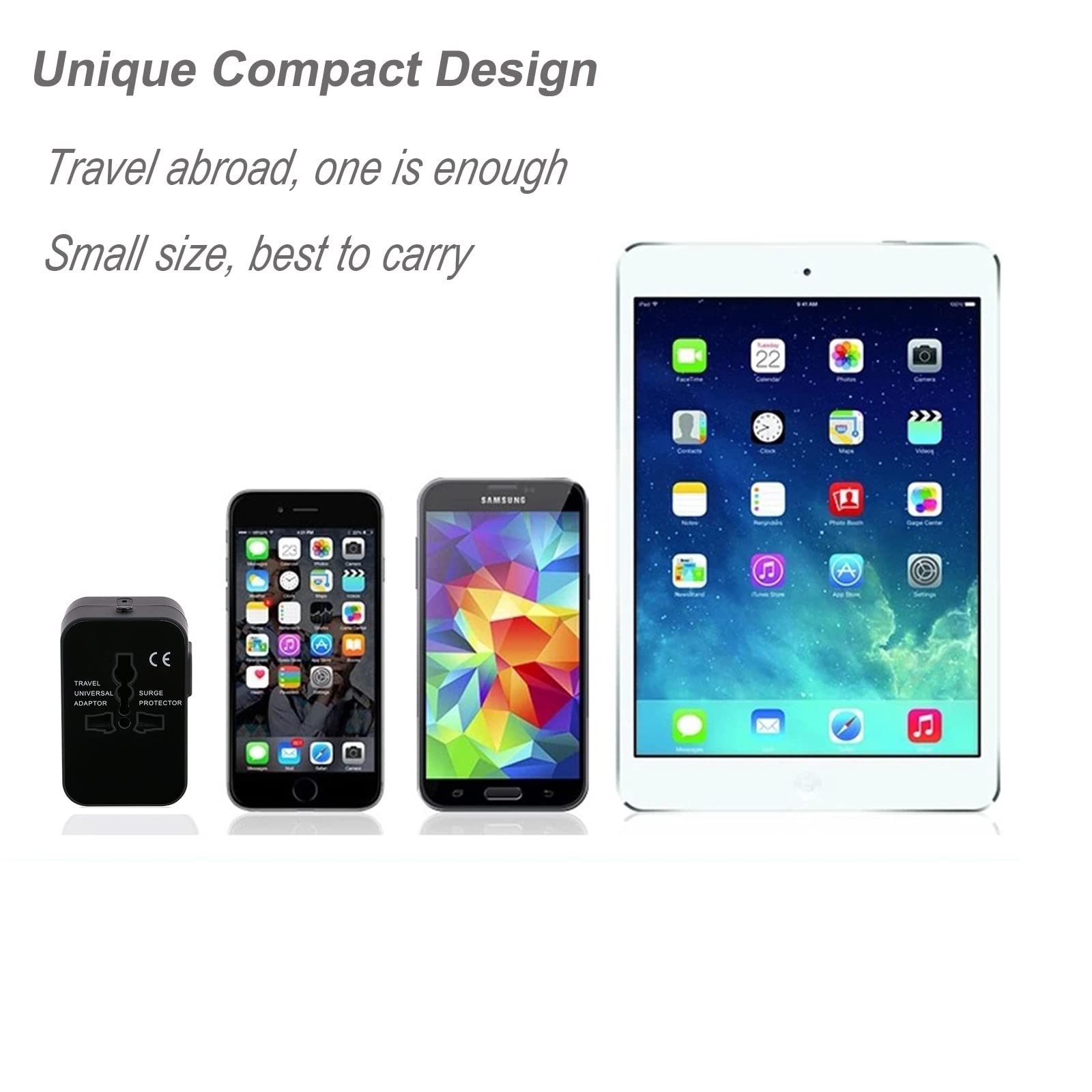 Vishui Premium Travel Adapter, Portable Universal All In One Worldwide Power Adapter, European Travel Plug Adapter, Power Conver