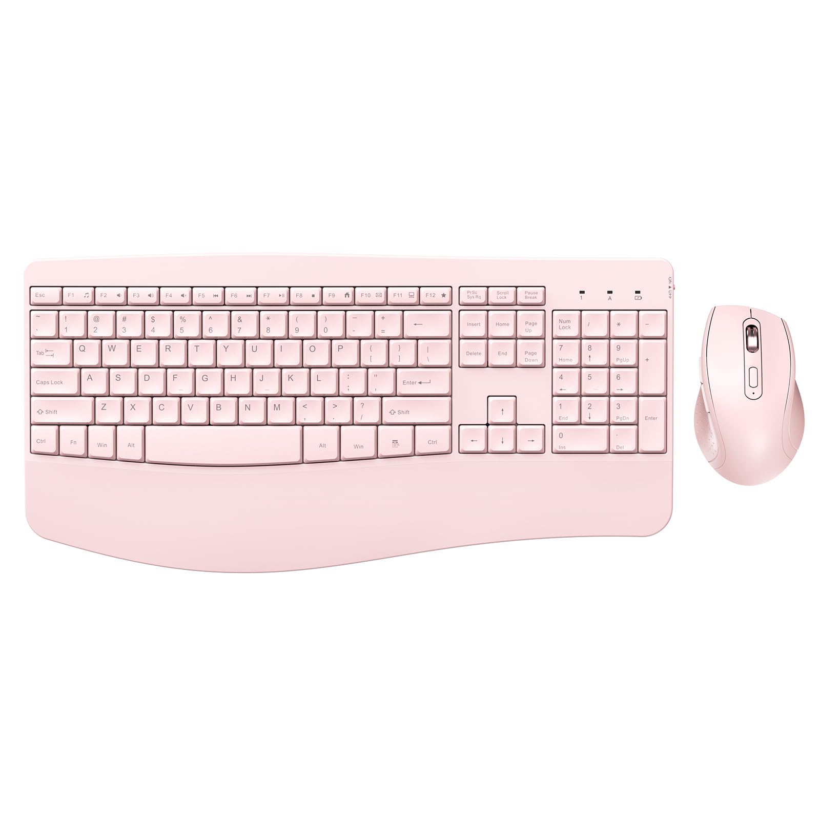 Wireless Keyboard And Mouse   Ergonomic Keyboard And Mouse Combo Full Size Keyboard Cordless With Palm Wrist Rest Ergonomic Mous