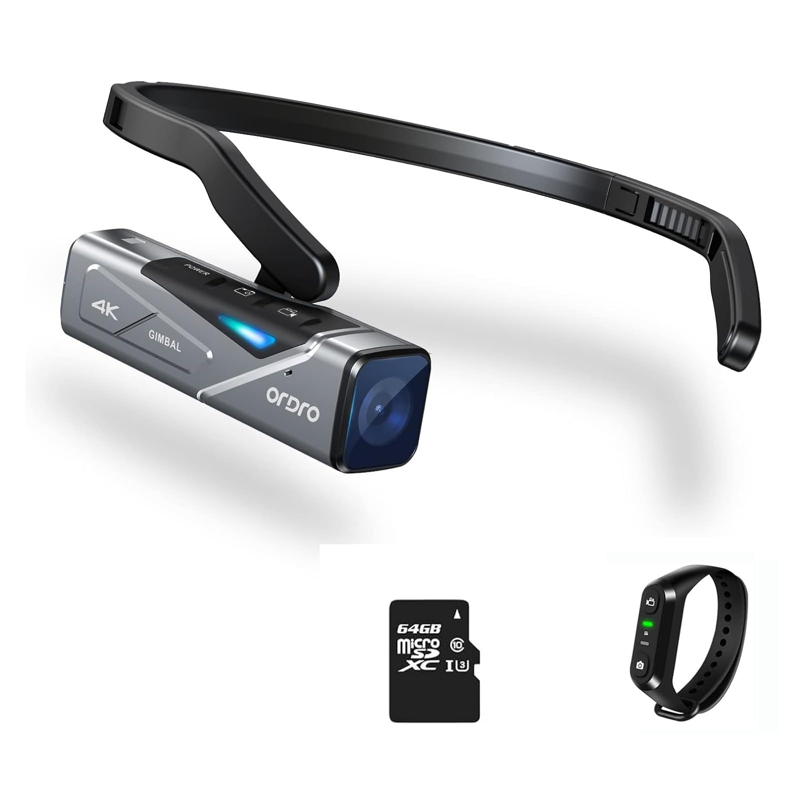 ORDRO EP7 Head Mounted Camera Vlog Camcorder, 4K 60FPS Wearable Camcorder
