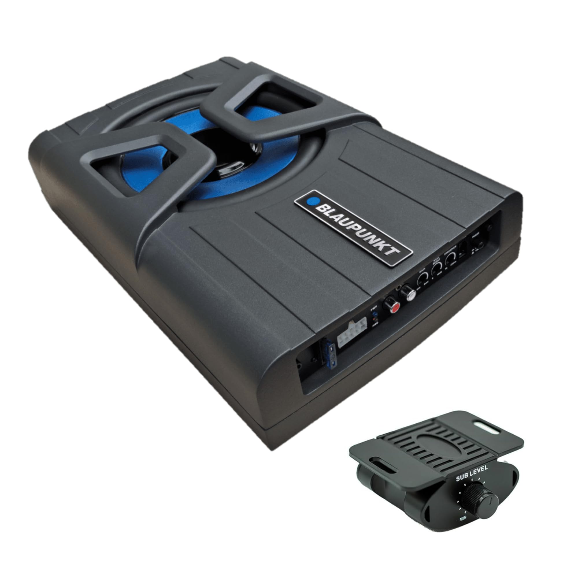 BLAUPUNKT GTHS-80PRO 8 inch Powered Subwoofer Enclosure - 320W Active Woofer, 20Hz - 250Hz, Compact for Under Seat Installation
