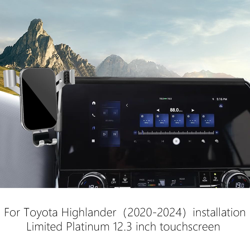 Lunqin Car Phone Holder For Toyota Highlander 2020 2021 2022 2023 2024 2025 Limited Platinum Auto Interior Accessories Cell Phon