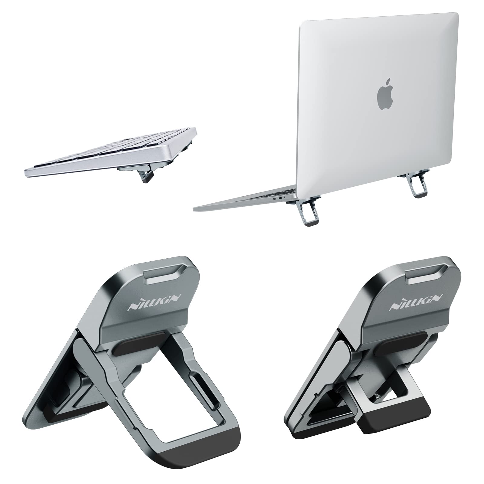 Nillkin Adjustable Laptop Stand, Ergonomic Design, Foldable, Suitable For Macbook Pro/Air, Lenovo, Dell, Hp, Asus Laptops, Gray