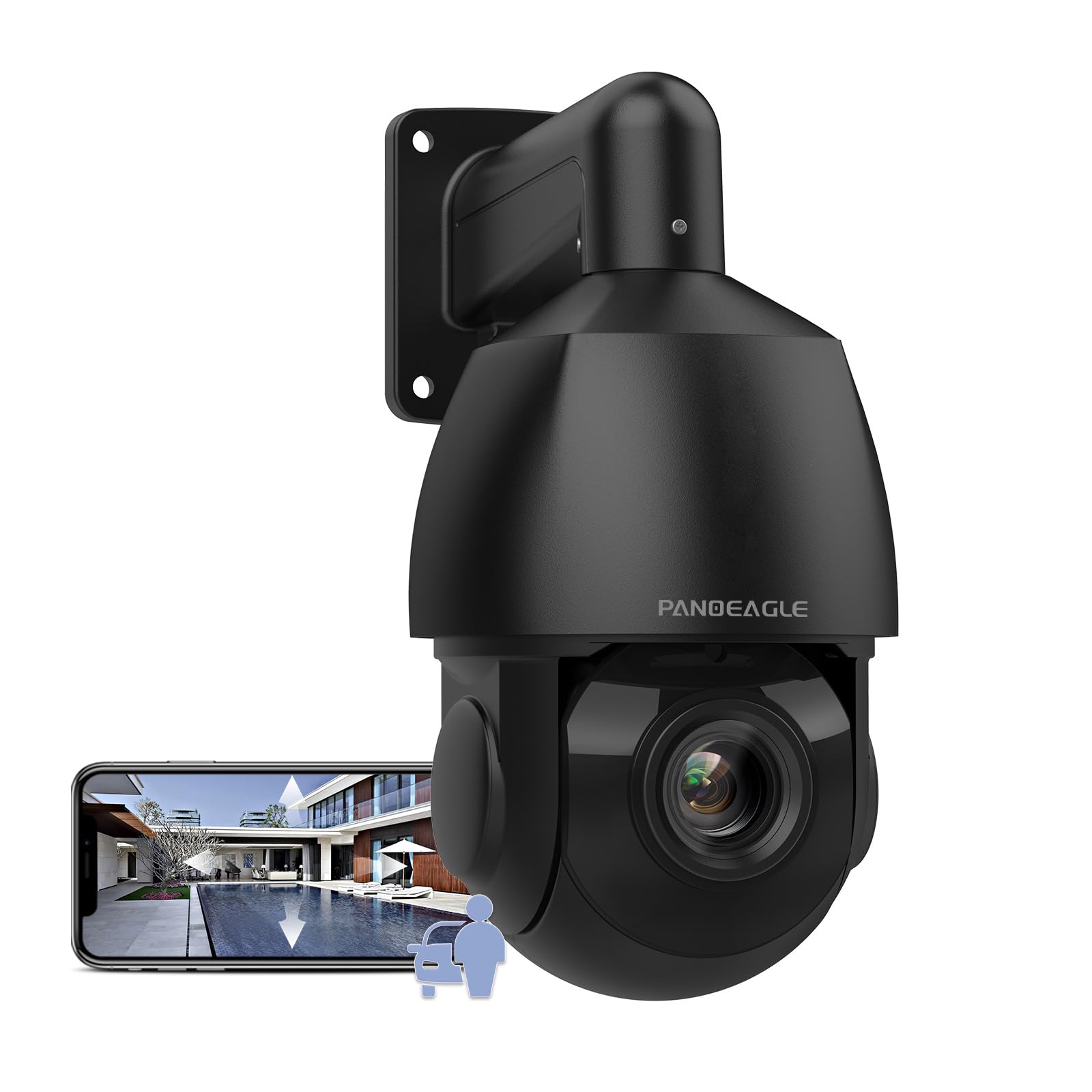 4K 8Mp Ptz Ip Poe Camera,Security Outdoor Camera, Pan Tilt 18X Optical Zoom,Human Auto Tracking,Smart Human/Vehicle Detection,Tw