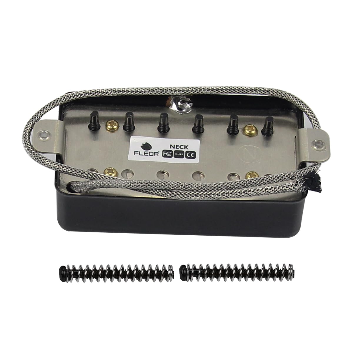 Fleor Alnico5 Guitar Humbucker Pickup Black Neck Pickups Compatible With Lp Style Guitar Part