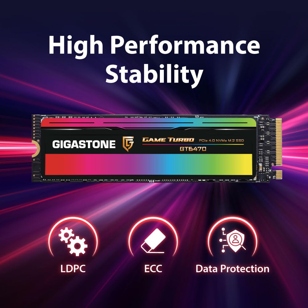 Gigastone M.2 Ssd 2Tb Pcie 4.0 Nvme Ssd Internal Gaming Solid State Hard Drive Upgrade Pc Laptop Ps5 Storage Turbo Speed Respons