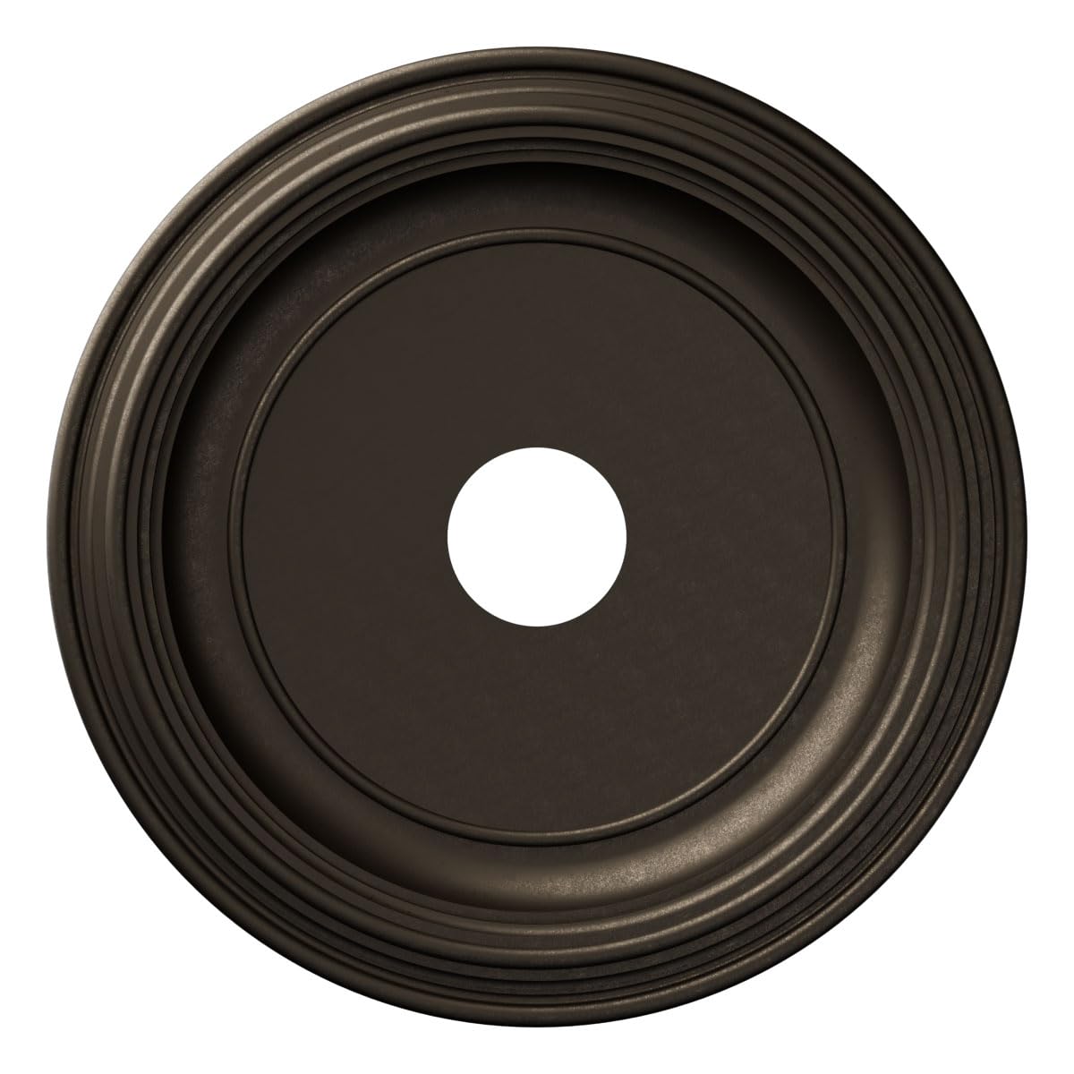 Ekena Millwork 19OD x 3 1/2ID x 1 1/2P Traditional Thermoformed PVC Ceiling Medallion (Fits Canopies up to 11 1/2), Metallic Bla