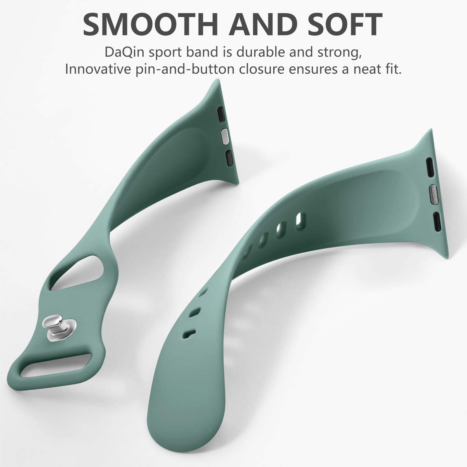 Daqin Compatible With Apple Watch Band 46Mm 45Mm 44Mm 42Mm 49Mm 41Mm 40Mm 38Mm Women Men, Soft Silicone Sport Iwatch Replacement