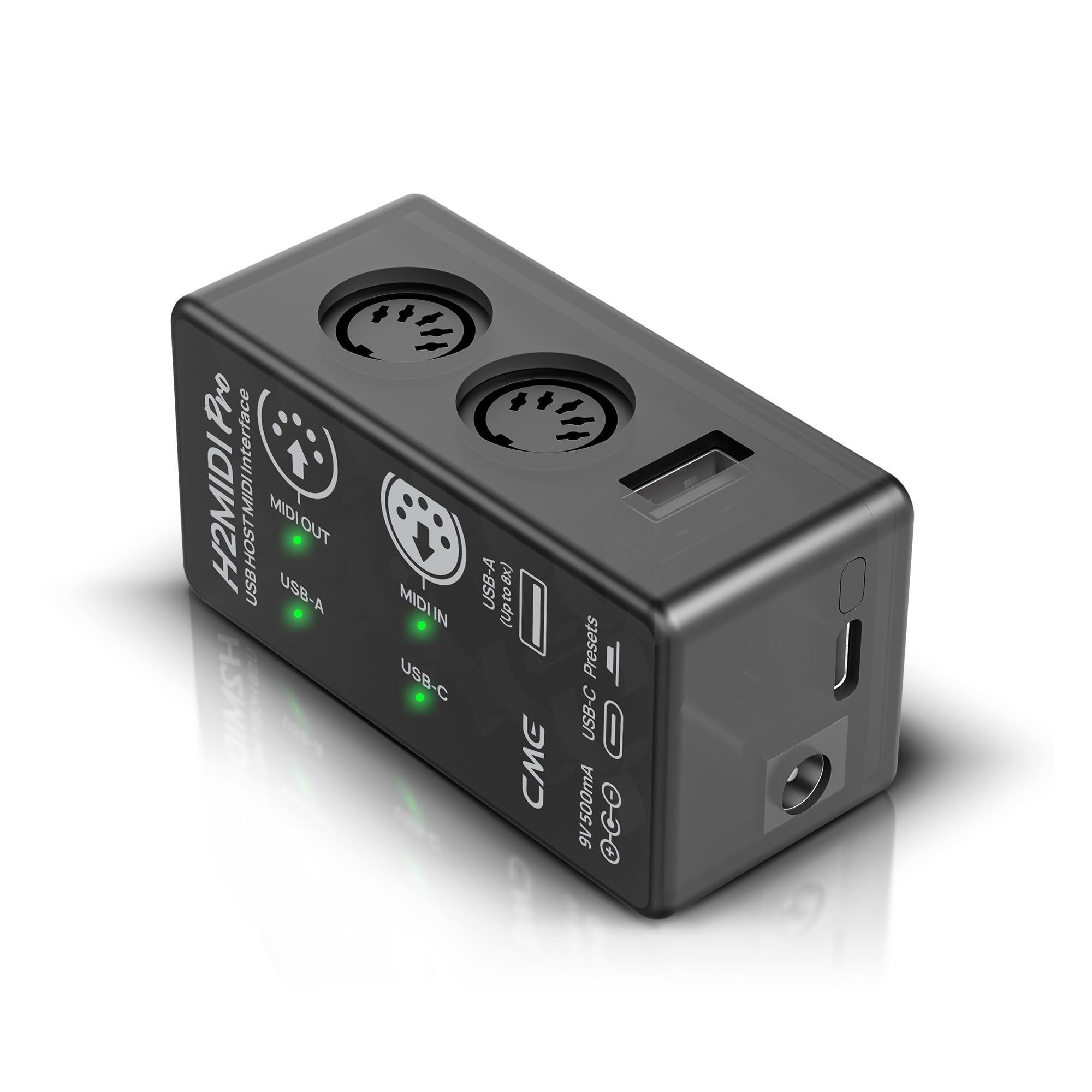 CME H2MIDI Pro - Advanced USB Host MIDI Interface with Router, Filter, Mapper, Future-Proof 32-Bit Processor, Dual Power Mode - 