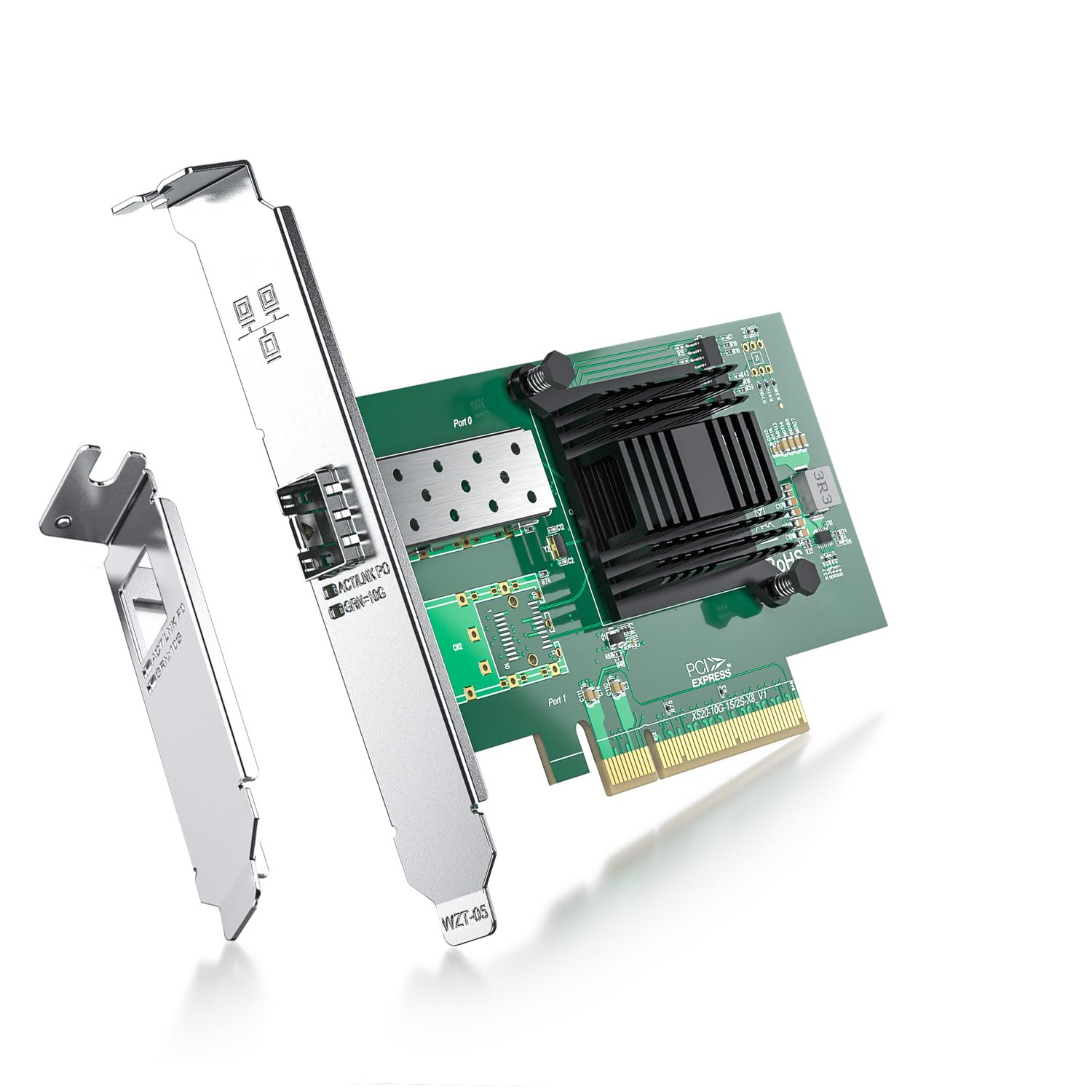 10Gb Pci E Network Card Nic Compatible For Intel X520 Da1(Intel E10G42Btda), With Intel 82599En Controller, Single Sfp+ Port, 10