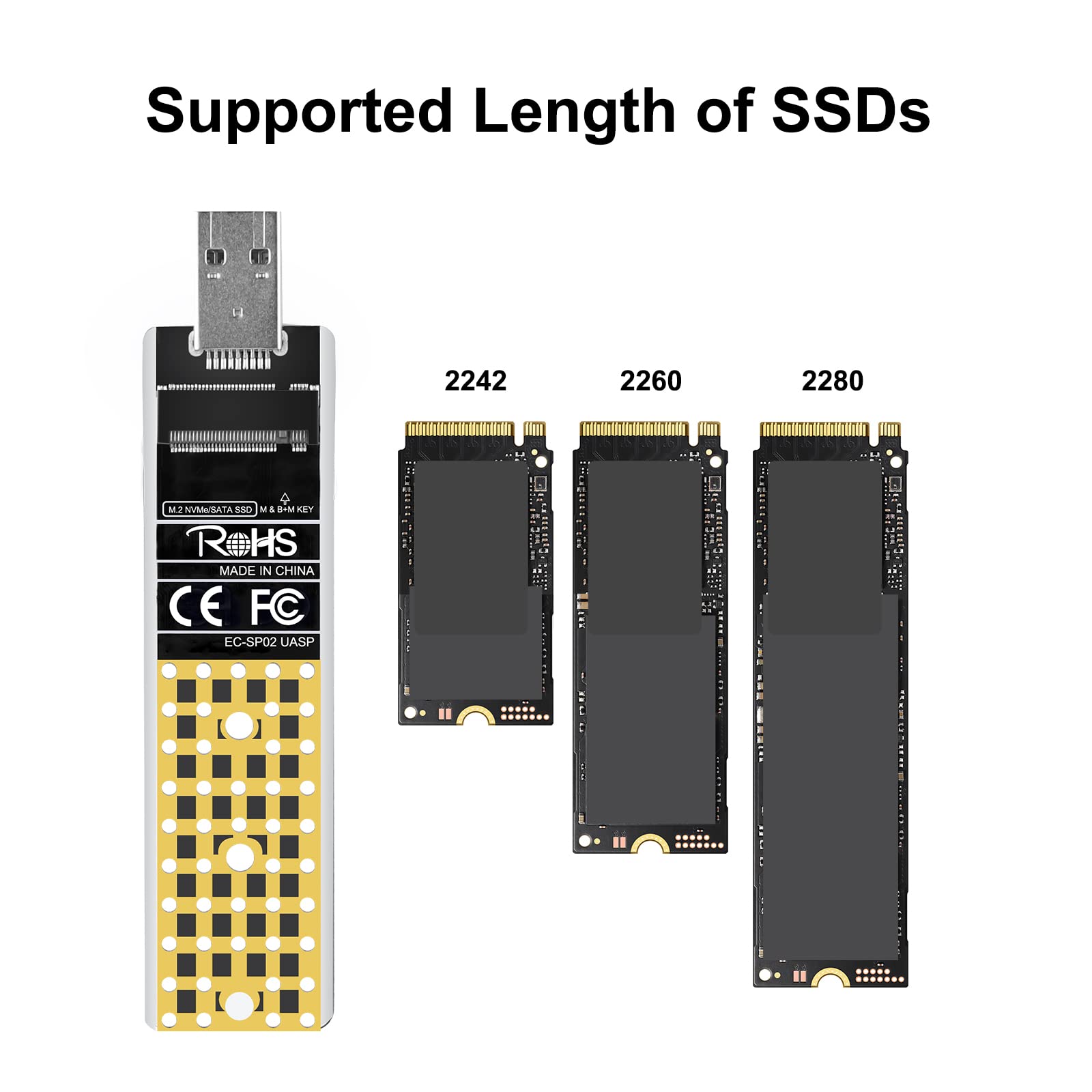 Anyoyo M.2 To Usb Adapter, Nvme To Usb Adapter M.2 To Usb 3.1 Adapter 10 Gbps Converter Reader Compatible With M.2 Nvme/Sata(Ngf