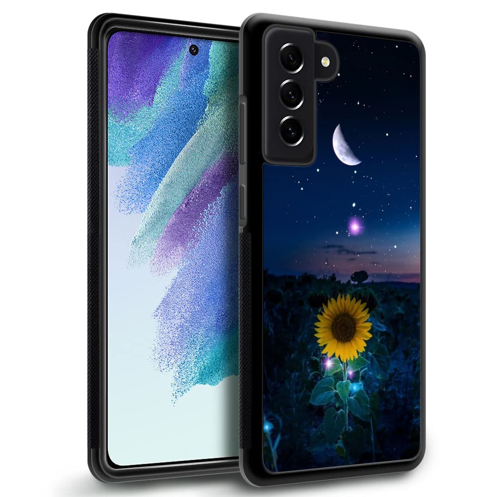 ZHEGAILIAN Samsung Galaxy S23 Phone Case Shockproof Non-Slip TPU PC Bumper Cover Sunflower Moon Starry Sky 6.1 inch