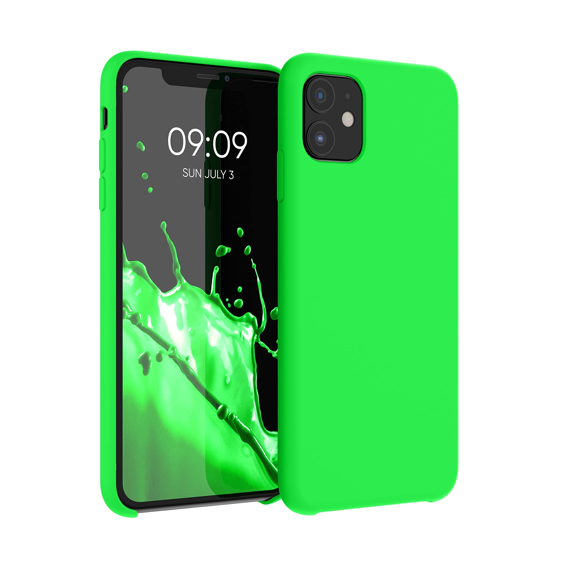 Kwmobile Case Compatible With Apple Iphone 11 Case   Tpu Silicone Phone Cover With Soft Finish   Neon Green