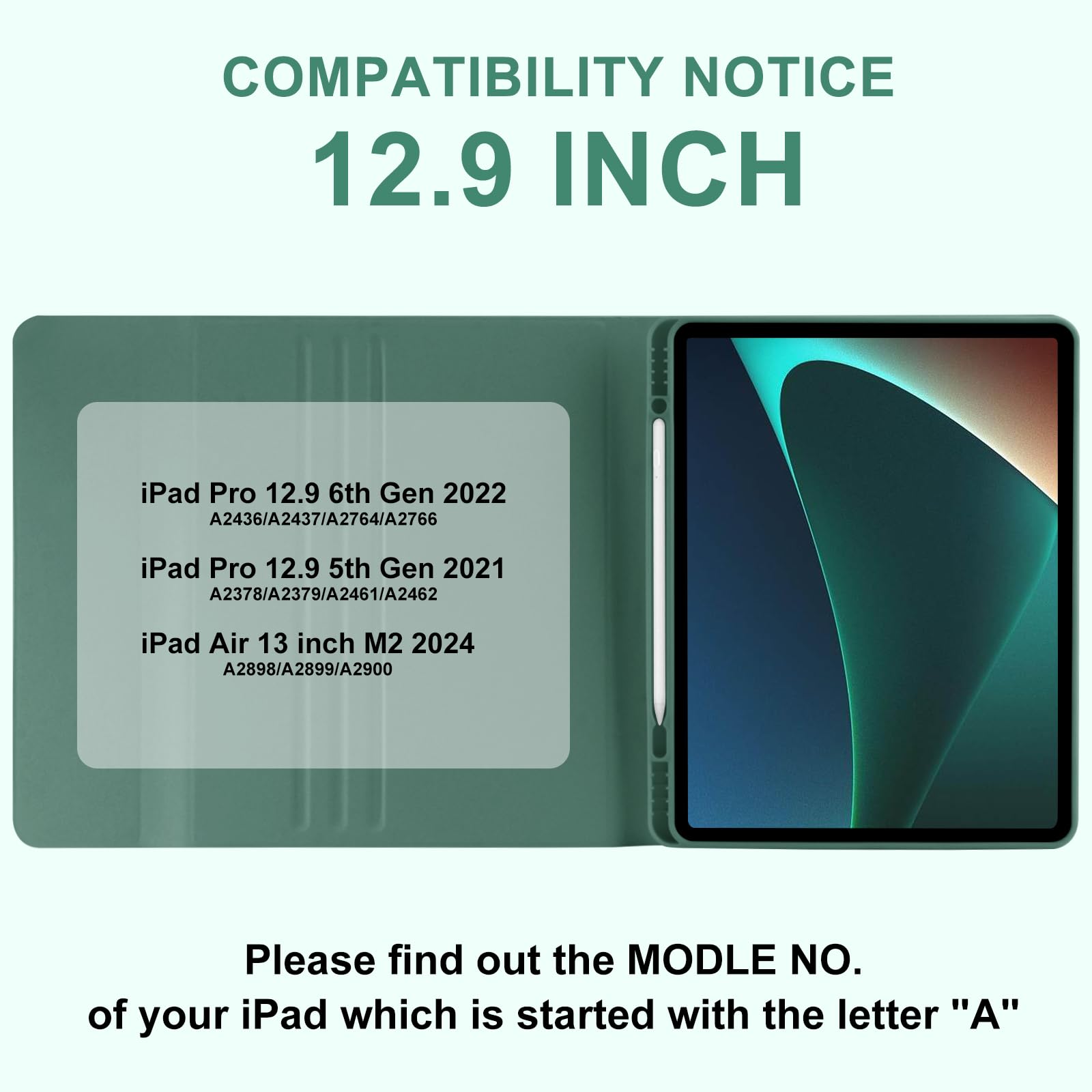 Taiyang For Ipad Air 13 Inch M2 2024 Case With Keyboard For Ipad Pro 12.9 6Th Generation 2022 Case With Detachable Wireless Keyb