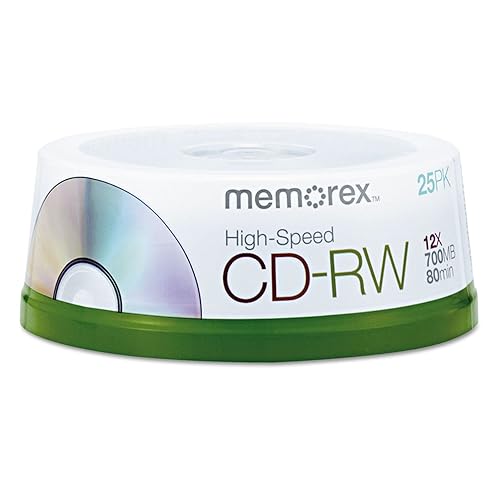 Memorex 80 Minute Cd Rw 4X 12X High Speed 25 Pack Spindle