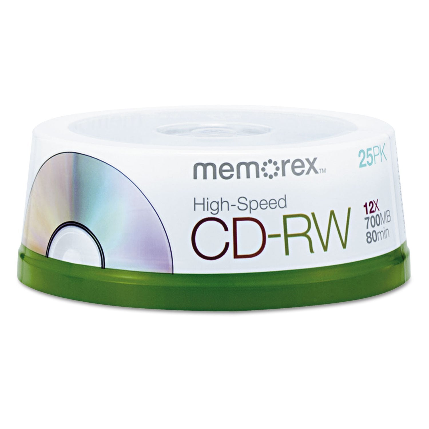 Memorex 80 Minute Cd Rw 4X 12X High Speed 25 Pack Spindle
