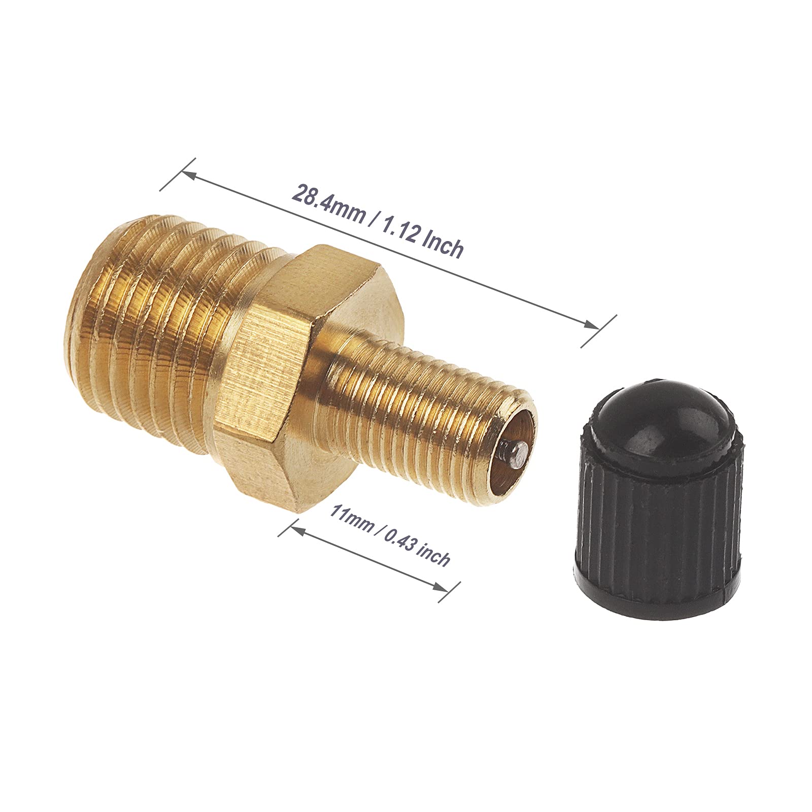 4Pcs 1/4'' Npt Tank Valve, A.I.Force Air Compressor Tank Fill Valve With Anti Corrosion Brass Schrader Valve And Caps, 4Pcs Extr