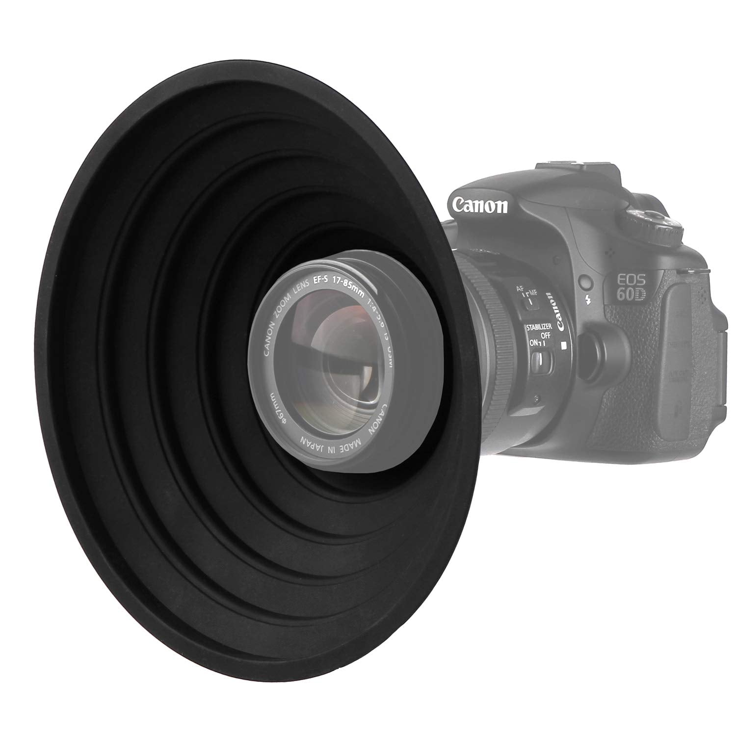 Easy Hood Anti-Reflective Collapsible Silicone Rubber Lens Hood 50mm Black