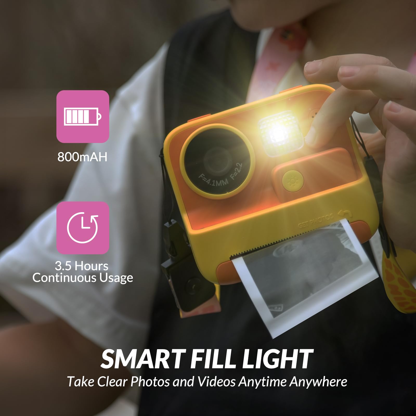 Mafiti Kids Camera Instant Print, 48Mp Digital Camera Selfie 1080P Video Camera With 32G Tf Card, Toys Presents For Girls Boys A