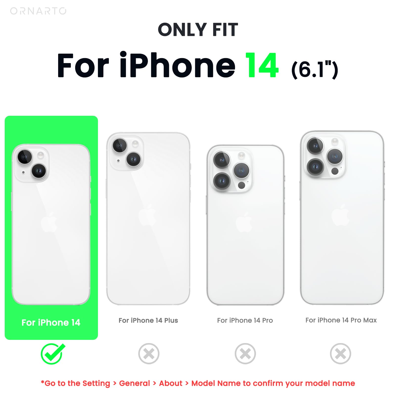 Ornarto Compatible With Iphone 14 Case 6.1, Slim Liquid Silicone 3 Layers Full Phone Covered Soft Gel Rubber Case Protective Pho